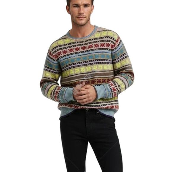 Paul Smith Multi Color Fair Isle Lambswool Pullover Sweater - Picture 1 of 7